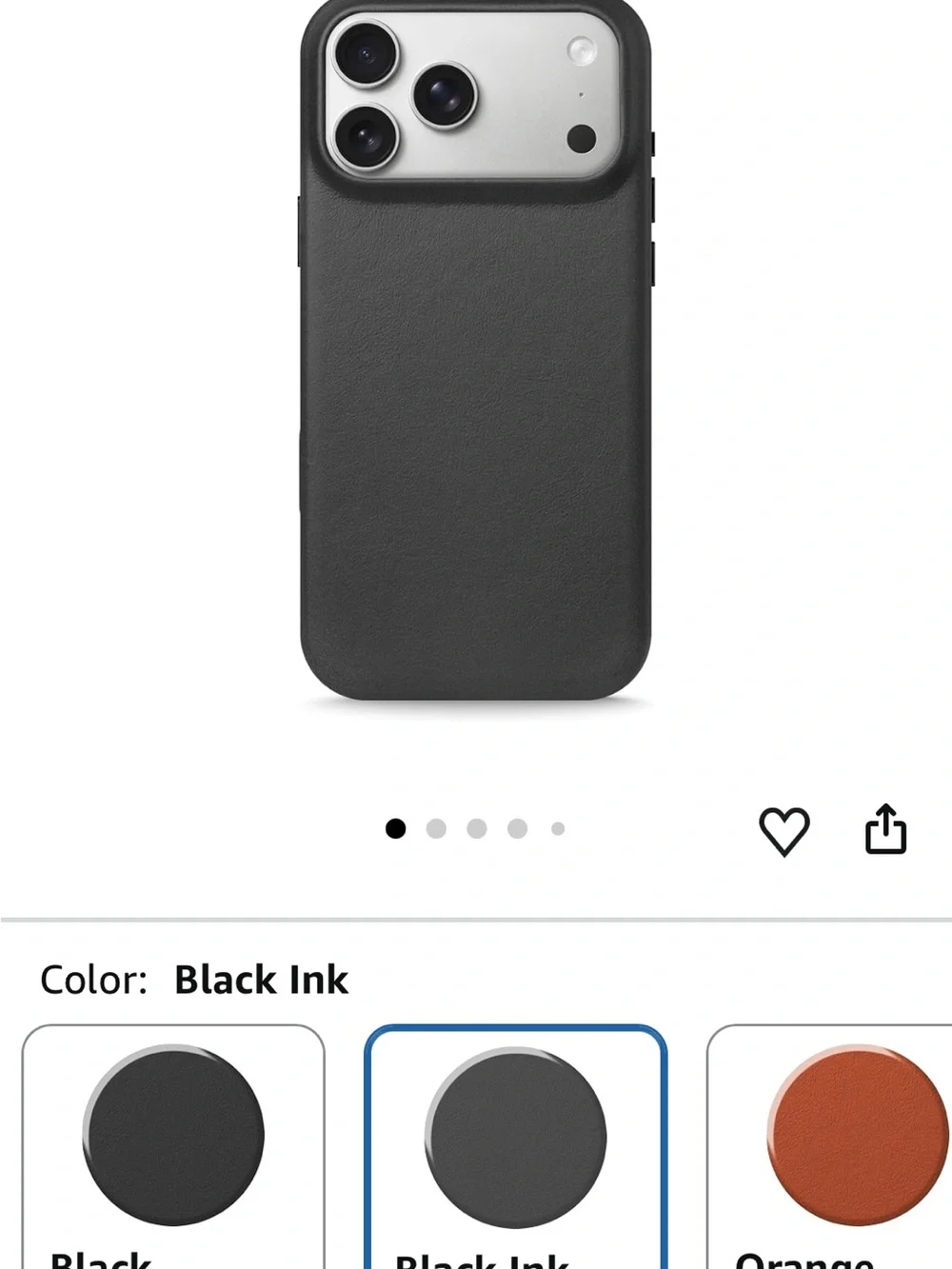 Black Leatherette iPhone 17 Pro Case